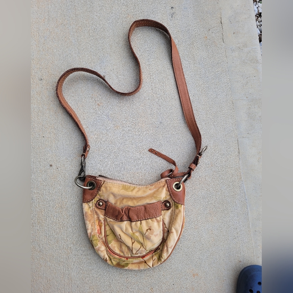 Velour floral Fossil crossbody bag